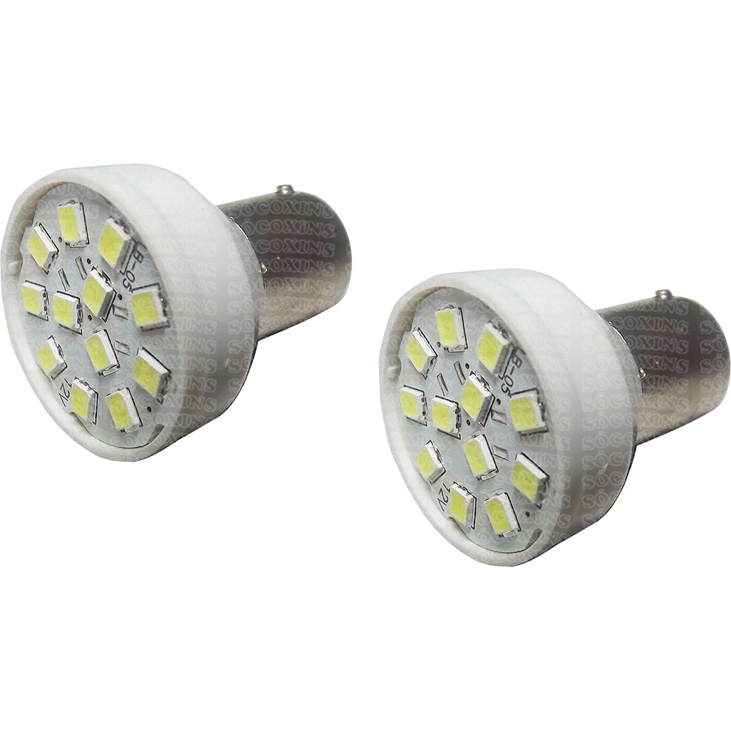 Jogo de 10 Lâmpadas AutoPoli Led Ba15s-21 1 Polo Branco 1141 30w