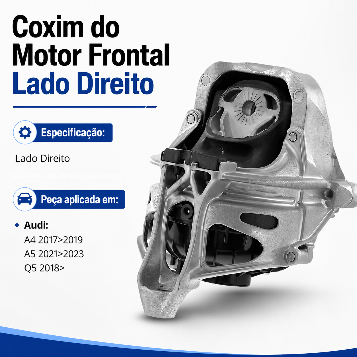 Coxim Motor Frontal Lado Esquerdo Para Audi A4 A5 Q5 8238h - Imagem 2