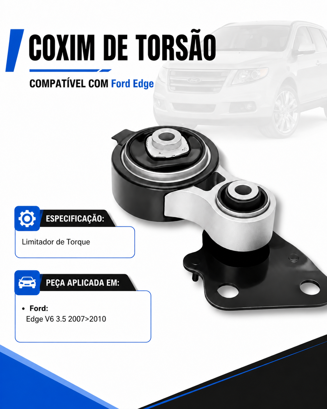 Coxim Limitador Torque Ford Edge Lincoln Mkt 06 07 08 09 10 - Imagem 2