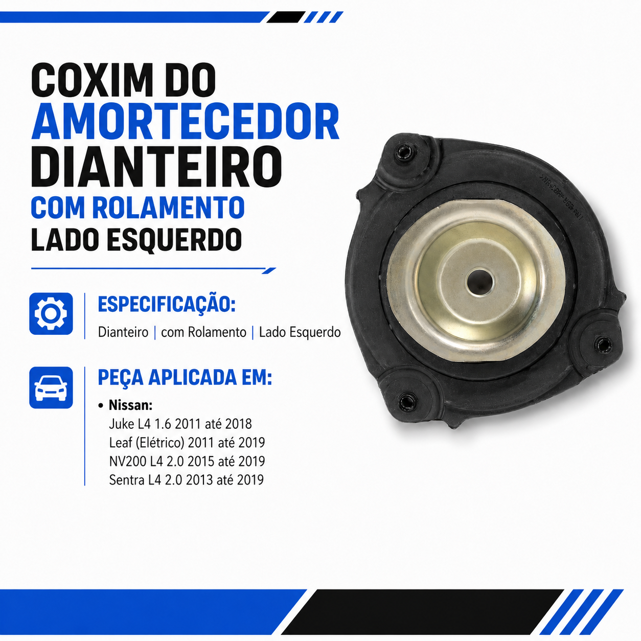 Coxim Do Amortecedor Dianteiro Lado Esquerdo Nissan Sentra - Imagem 2