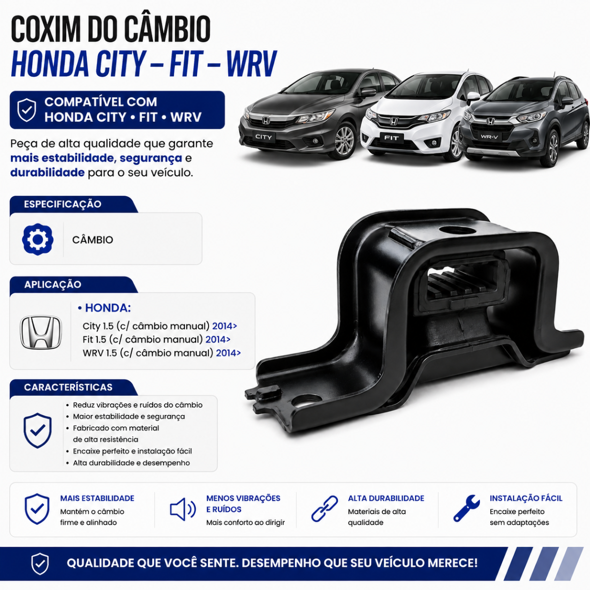 Refil Do Coxim Do Câmbio Para Honda Fit - City - Wr-v Manual - Imagem 2